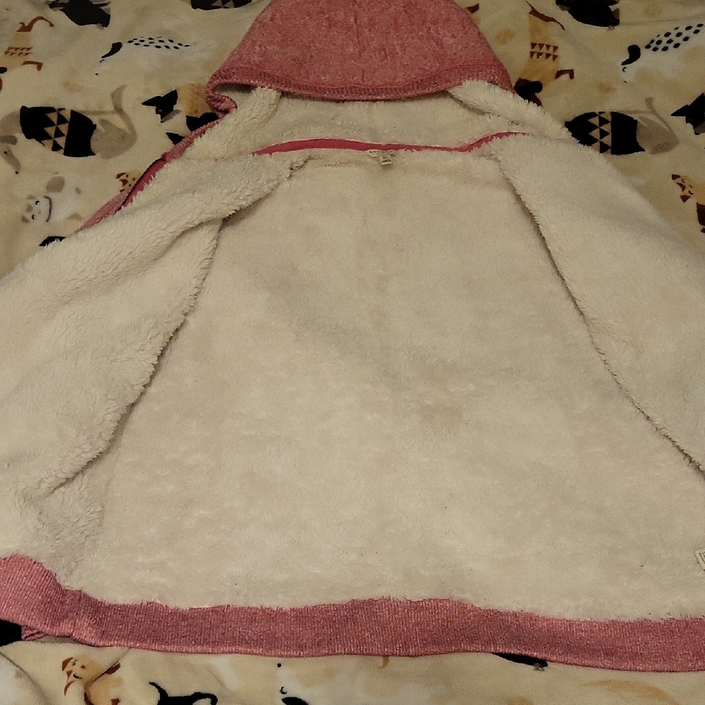 Sonoma Kohls Pink Sherpa Fleece Hooded Zip-Up Jacket Womans XL - Picture 2 of 10